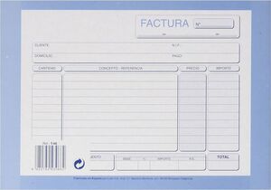 TALONARIO FACTURAS 1/4 APAISADO TRIPLICADO T66