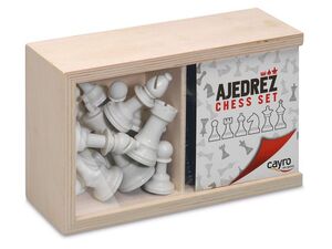 ACCESORIOS AJEDREZ Nº4 EN CAJA DE MADERA CAYRO