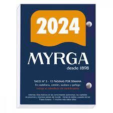 TACO CALENDARIO SOBREMESA Nº 3 2024 MYRGA