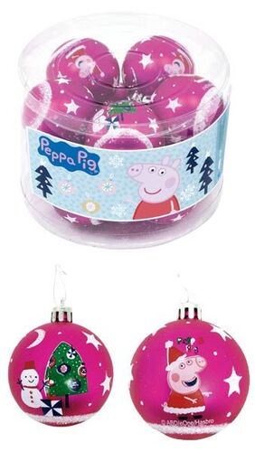 BOLAS NAVIDAD 6CM PACK 10 FUCSIA PEPPA PIG COSY CORNER