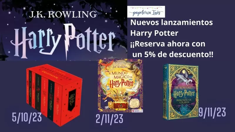 Próximos lanzamientos Harry Potter octubre y noviembre 2023